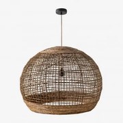 Lâmpada De Teto Udane Natural - Preto & Ø80 Cm Udane - Sklum