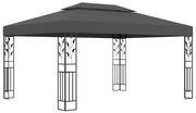 Gazebo com telhado duplo 3x4 m antracite