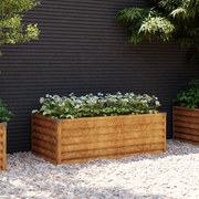 Canteiro elevado de jardim 100x50x36 cm aço corten