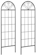 Outsunny Treliça de Jardim Conjunto de 2 Suportes para Plantas Trepadeiras em Metal 51x152 cm Preto | Aosom Portugal