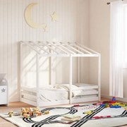 vidaXL Cama infantil com telhado 80x160 cm pinho maciço branco