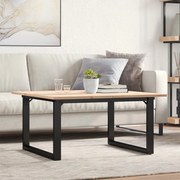 vidaXL Mesa de centro estrutura em O 90x90x45 cm pinho e aço