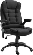 Vinsetto Cadeira para Secretaria Reclinável até 130° c/ 6 Pontos de Massagem e Aquecimento 68x72x110-120 cm Preto | Aosom Portugal