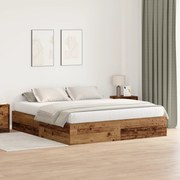 vidaXL Estrado de Cama Madeira Antiga 200x200 cm