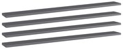 vidaXL Prateleiras estante 4pcs 100x10x1,5cm contrapl. cinza brilhante