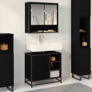 vidaXL Conjunto de Móveis para Banheiro com porta 2 pcs Carvalho Preto
