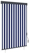 vidaXL Estore de rolo para exterior 120x250 cm azul e branco