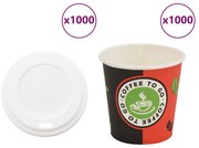 vidaXL Copos de café de papel com tampas 1000 pcs 4oz 120ml
