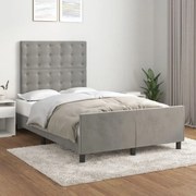 vidaXL Estrutura de cama sem colchão 120x200 cm veludo cinzento-claro