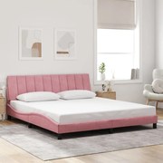 vidaXL Estrutura de cama c/ cabeceira 180x200 cm veludo rosa