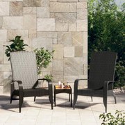 vidaXL Cadeira de jardim Adirondack preta em vime sintético
