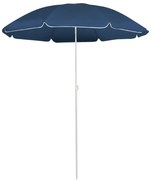 vidaXL Guarda-sol de jardim com poste de aço 180 cm azul