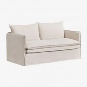 Sofá Grace De 2 Lugares Em Linho E Algodão Tecido Beige - Sklum