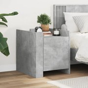 vidaXL Mesa de cabeceira 45x50x50cm derivados madeira cinzento cimento