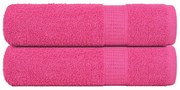 vidaXL Toalhas de banho FROGN 2pcs 70x140 cm 360 g/m² rosa