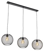 Candeeiro suspenso moderno 3-luzes pretas - MESH Ball Moderno