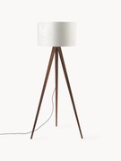 Candeeiro de pé com tripé em madeira maciça Jake