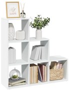 vidaXL Estante divisória de ambientes com 3 níveis, branca, 99x29x99 cm, madeira projetada