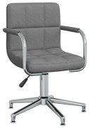 vidaXL Cadeira de jantar giratória tecido cinzento-claro