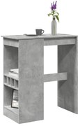 Mesa de bar com prateleiras derivados madeira cinzento cimento