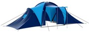 vidaXL Tenda de campismo 9 pessoas tecido azul escuro e azul