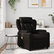 vidaXL Poltrona de massagens reclinável couro artificial preto