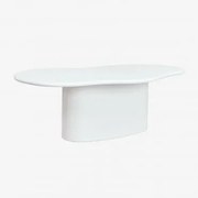 Mesa De Jardim Oval 230x130 Cm Em Cimento Vaduz Branco - Sklum