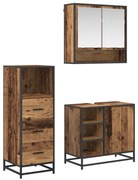 vidaXL Conjunto de Móveis para Banheiro com porta 3 pcs Madeira Antiga