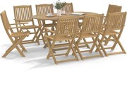 vidaXL Cadeiras de jardim dobráveis 8 pcs 54x61x88 cm acácia maciça
