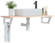 vidaXL Prateleira de parede p/ lavatório aço/madeira carvalho maciça