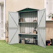 vidaXL Abrigo de jardim 116x45x175 cm aço galvanizado verde
