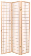 vidaXL Biombo dobrável com 3 painéis estilo japonês 120x170 cm natural