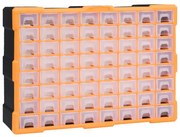 vidaXL Caixa organizadora com 64 gavetas 52x16x37,5 cm
