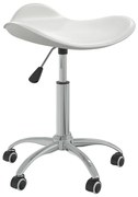 vidaXL Cadeira de jantar giratória couro artificial branco