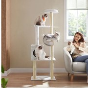 Arranhador Gatos 165 cm com postes para arranhar Branco nuvem