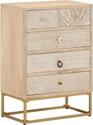 vidaXL Cómoda 55x30x76 cm madeira de mangueira maciça e ferro