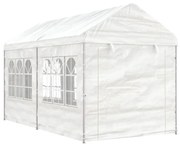 vidaXL Gazebo com telhado 4,46x2,28x2,69 m polietileno branco