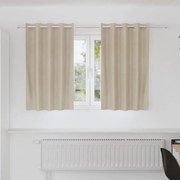 Cortinas Blackout vidaXL com Ilhós 2 pcs Creme Veludo