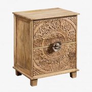 Pacote De 2 Mesas De Cabeceira Wiluna Em Madeira De Manga Com Gavetas Madeira De Manga - Sklum