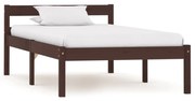 Estrutura de cama 90x200 cm pinho maciço castanho-escuro