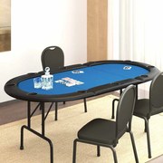 vidaXL Mesa de póquer dobrável 10 jogadores 207x106x76 cm azul