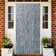 vidaXL Cortina anti-insetos 100x230 cm chenille branco e cinzento