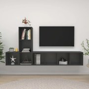 vidaXL 3 pcs conjunto de móveis de TV derivados madeira cinzento