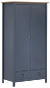 vidaXL Roupeiro 2 portas Hill 89x50x170 cm pinho maciço cinzento