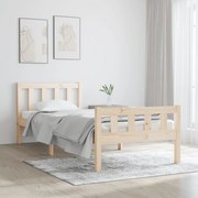 vidaXL Estrutura cama pequena solteiro 75x190 cm madeira maciça