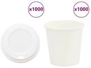 vidaXL Copos de café de papel com tampas 1000 pcs 4oz 100ml