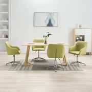 vidaXL Cadeiras de jantar giratórias 4 pcs tecido verde