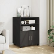 vidaXL Móvel com rodas 60x48x81 cm derivados de madeira preto