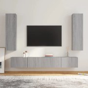 vidaXL Conjunto móveis de TV 4 pcs madeira processada sonoma cinza
