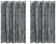 Cortinas 2 pcs com Ilhós Cinza 175x140 cm
